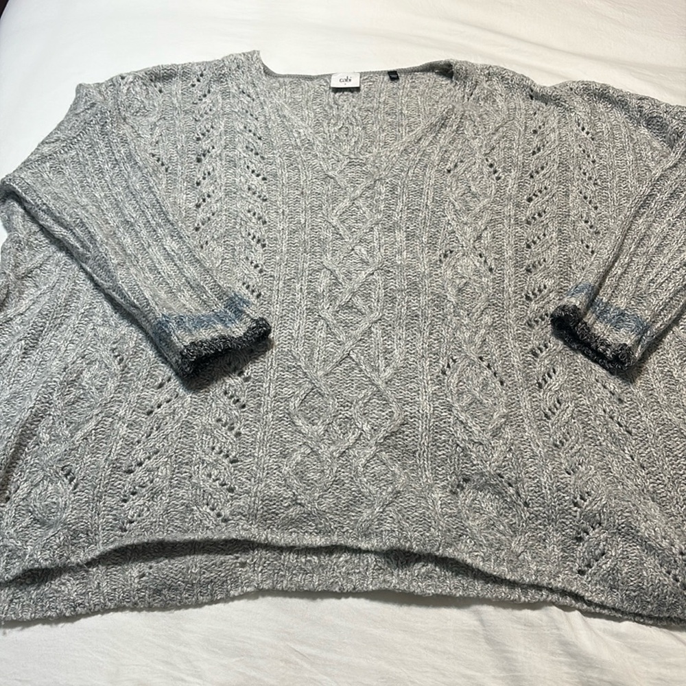 Cabi Horizon Pullover Fog Grey Oversized Sweater Size S style 3848
